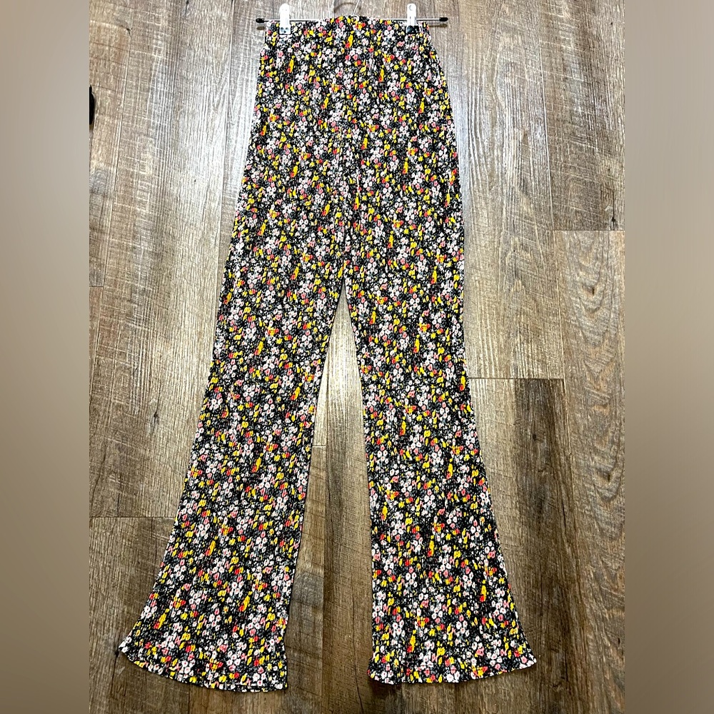 Floral polyester pants XS